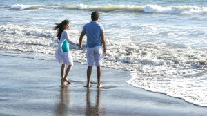 Lovers on the beach, Santa Cruz, California