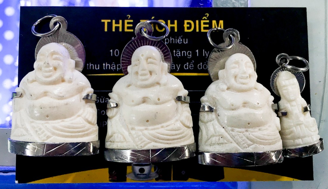 Fake ivory - boar tusk, Nha Trang, Vietnam 2019.